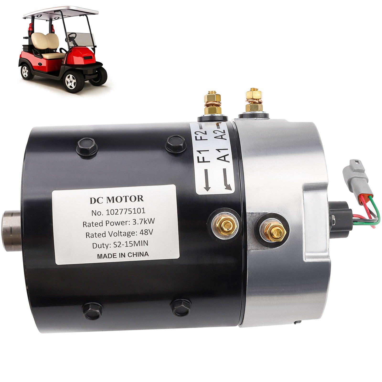 102775101 Golf Cart Motor,48V 3.7KW Electric DC Motor,Replacement for Golf Cart/Club car Motor,102775101 XP-2067-S ZQS48-3.7-T-GN