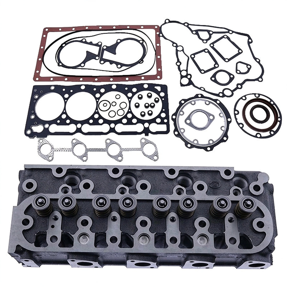 V1505 Complete Cylinder Head and Full Gasket Kit 6692539 7327336 6698621 for Kubota Engine Bobcat Excavator 425 428 E26 Loader S100